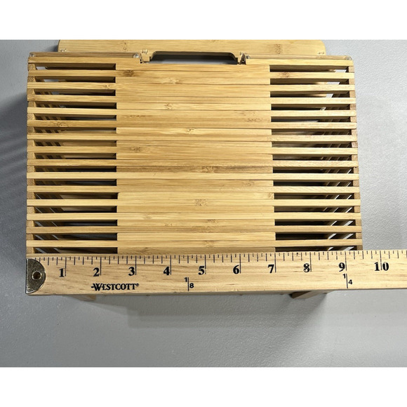 C&C California Bamboo Beach Collection Handbag Purse Satchel Small Wooden Tote - Picture 7 of 9